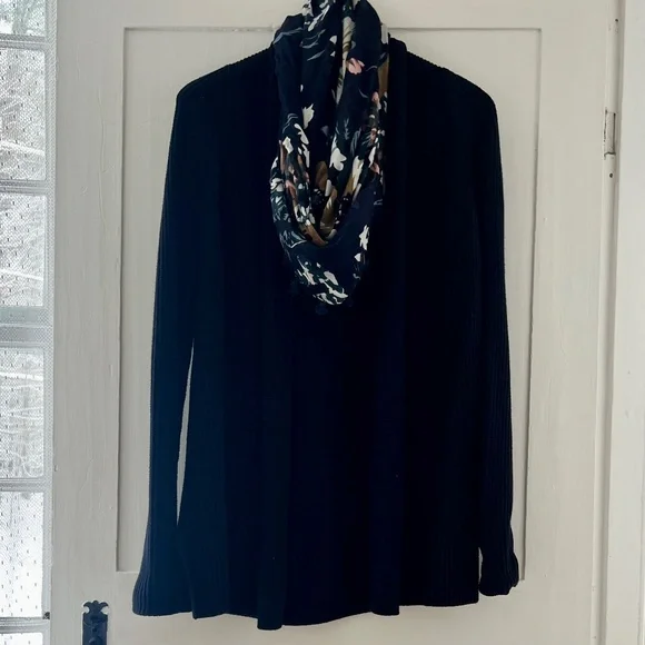 Vince navy blue shawl collar cotton cardigan - Picture 4 of 8